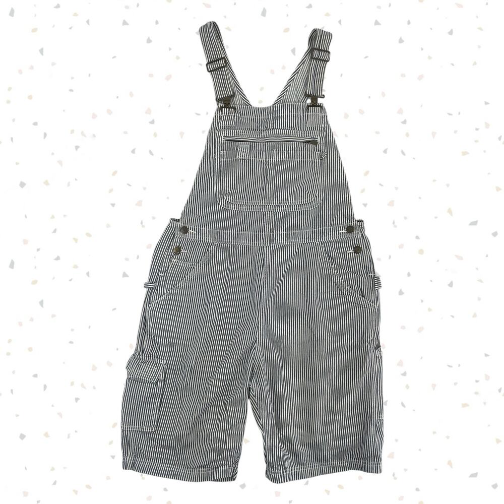 Duluth Trading Overall Shorts Railroad Engineer Striped 100% Cotton Workwear M